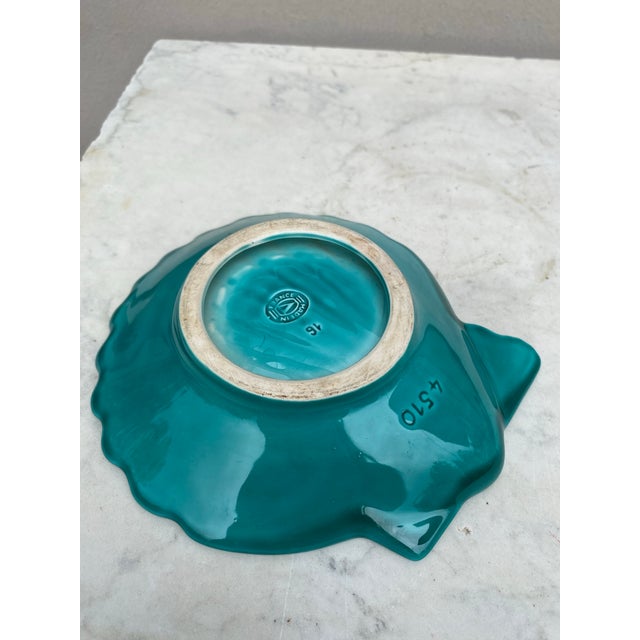 1950s French Green Majolica Shell Dish Vallauris, Circa 1950 For Sale - Image 5 of 7