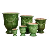 Pair of French Anduze Pottery by La Madeleine For Sale