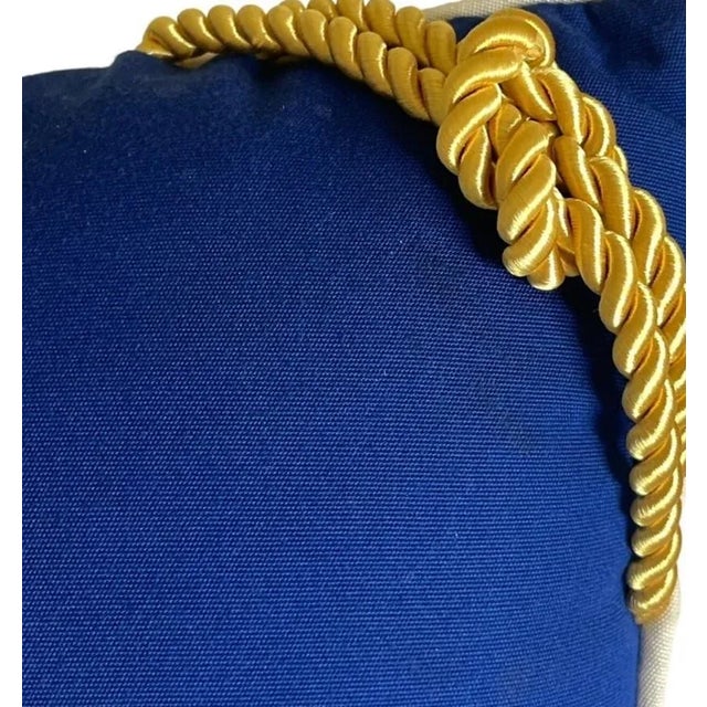 1980s 1980s Embroidered Applique Nautical Velvet Anchor & Ship's Wheel Pillows - A Pair For Sale - Image 5 of 7