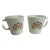 Two Vintage Pyrex Coffee Tea Cup Summer Impressions Brown Flower D Handle Milk Glass For Sale