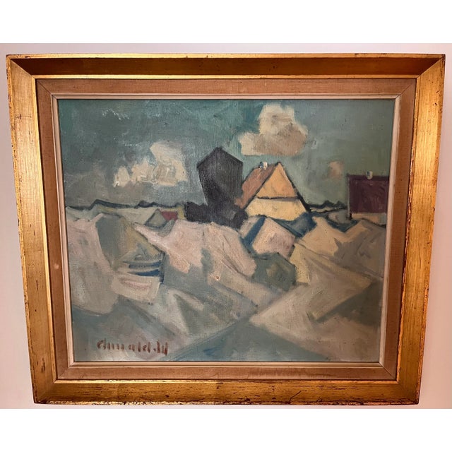Wood Vintage Painting by Danish Artist Arnold William Pedersen For Sale - Image 7 of 12