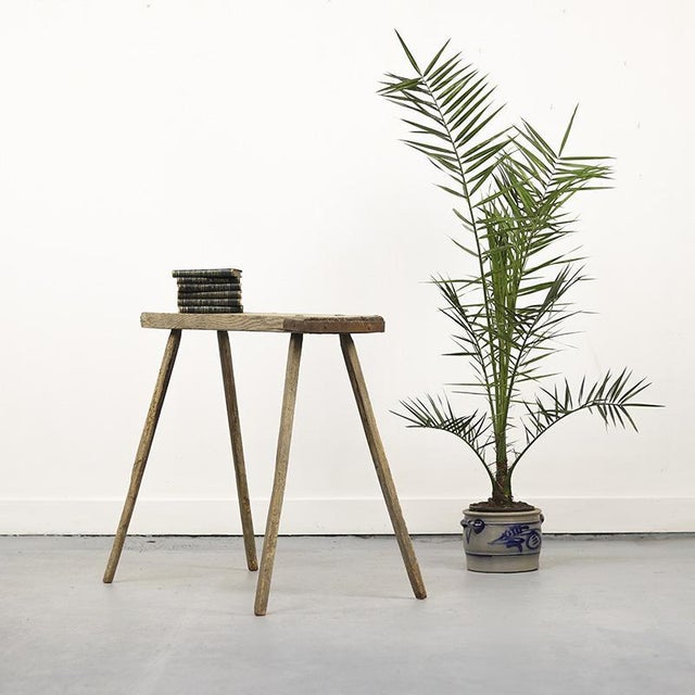 Primitive Wabi Sabi Old Farmhouse Workbench / Side Table For Sale - Image 4 of 13