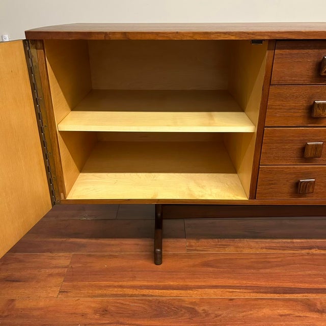Wood Teak & Rosewood Trestle Base Sideboard For Sale - Image 7 of 18