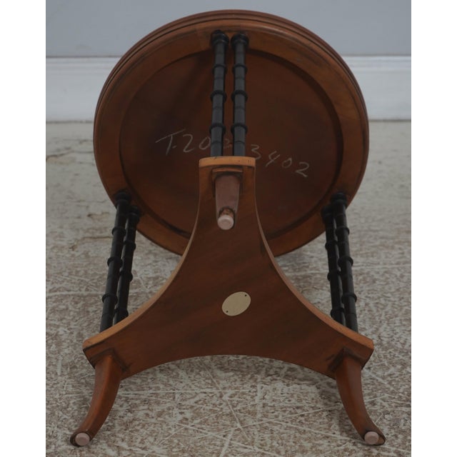 Baker Faux Bamboo Round Accent Table For Sale - Image 13 of 14