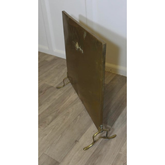 1930s Art Deco Brass Fire Screen For Sale - Image 5 of 8