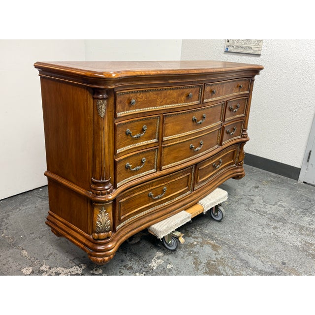 Traditional Traditional Carved Wood Dresser, Vintage For Sale - Image 3 of 12