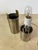 Metal Vintage Mid-Century Modern Brushed Metal Cylinder Accent Uplight Lamp For Sale - Image 7 of 11