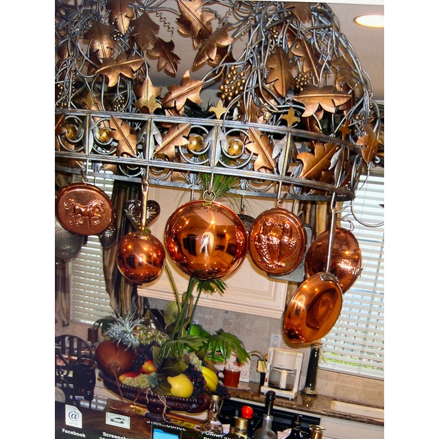 Beautiful, One of a kind Rustic Tuscan Style, Custom Made Kitchen Pot Rack. This is a Vintage Piece of Created Art. It Is...