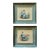 Antique French Mother & Child Print Pair | Provence Find | Empire Style Figures in Turquoise Gilt Frames | Romantic Nursery & Wall Decor For Sale