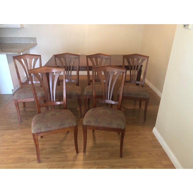 1990s Ethan Allen Medallion Dining Table and Chairs Chairish