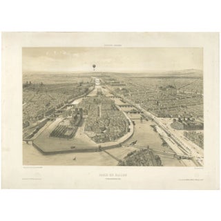 Albert, View of Paris from a Balloon, 1850, Lithograph on Paper For Sale