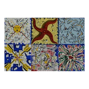 “La Suite Catalane” Set of 6 Salvadore Dali Designed Ceramic Tiles. 1954. New Unused
