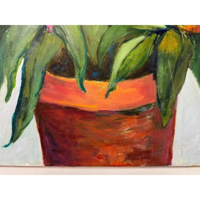 Square Impasto Floral Painting of Lilies For Sale - Image 17 of 18