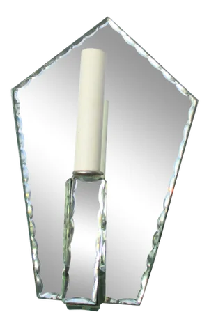 Hollywood Regency Mirrored Single Light Sconce