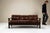Mid-Century Modern Three-Seater Sofa in Slavonian Oak and Leather by Giuseppe Rivadossi, 1960s For Sale - Image 3 of 6