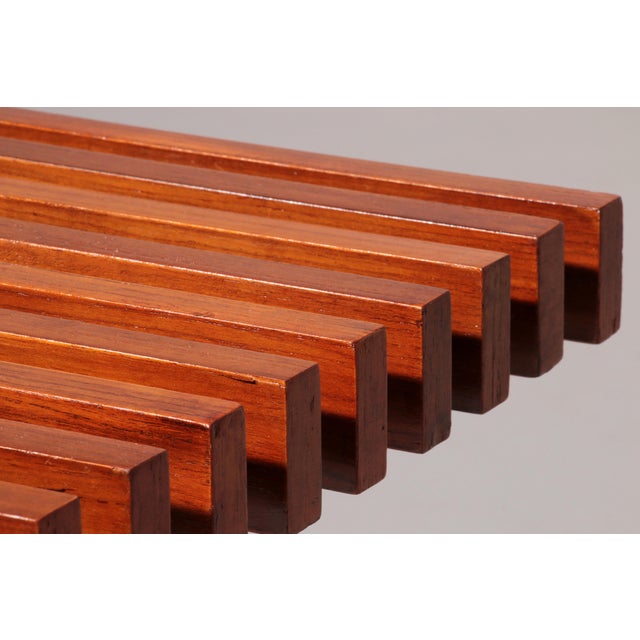 Teakwood and Metal Bench, Italy, 1970s For Sale - Image 9 of 11