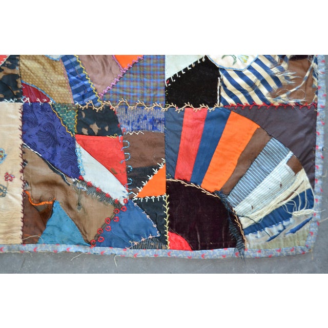 c.1884 Victorian Crazy Quilt - For Sale - Image 9 of 18