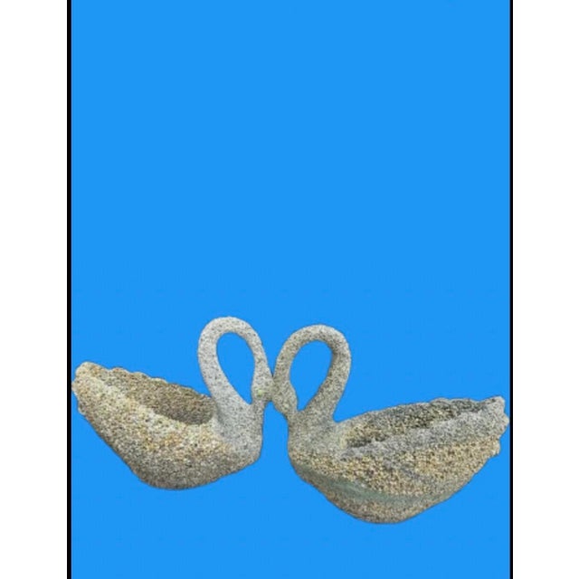 Late 20th Century Stone & Pebbles Swan Planters - A Pair For Sale - Image 9 of 12