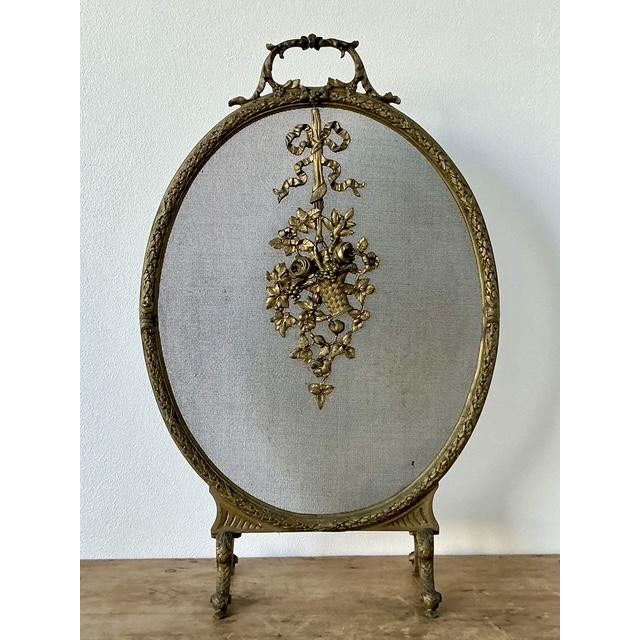 Rococo Vintage Baroque Gilt Tipped Fire Screen For Sale - Image 3 of 9