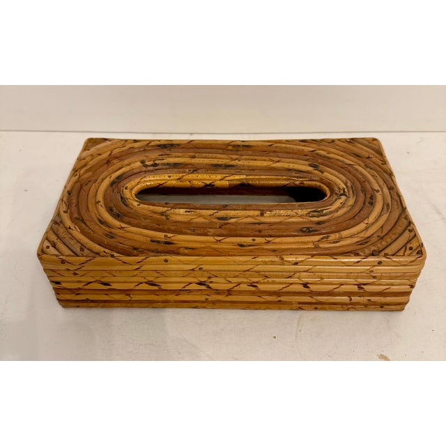 Wicker Pencil Reed Tissue Box Cover, Vintage 1960s Holder From Hk For Sale In New York - Image 6 of 8