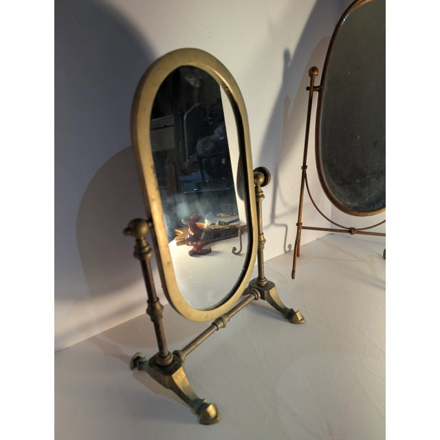 1940s 1940s Italian Made Brass Swivel Table Mirror For Sale - Image 5 of 10