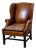 Victorian English Bergere Leather Armchair For Sale