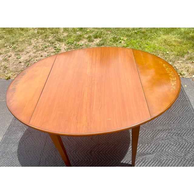 Wood L. Hitchcock Stenciled Drop Leaf Apprentice Table For Sale - Image 7 of 12