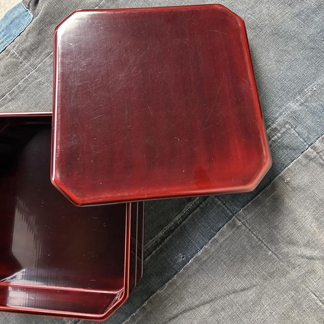 Japanese Wooden Urushi Lacquer Box with Lid, 1920s For Sale - Image 6 of 14