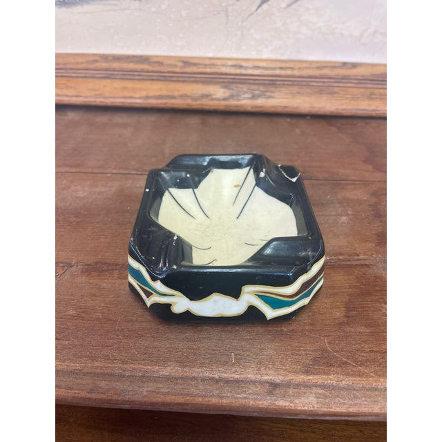 1970s Vintage Ceramic Hand Painted Ashtray, Imported From Holland For Sale - Image 4 of 8