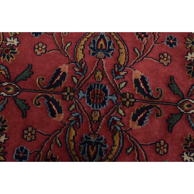 Textile Fine Sarouk Rug 4′ X 6′ Pink Wool Traditional Hand-Knotted Oriental Carpet For Sale - Image 7 of 12