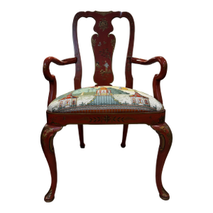 1980s Chinoiserie Kindle Painted Chair
