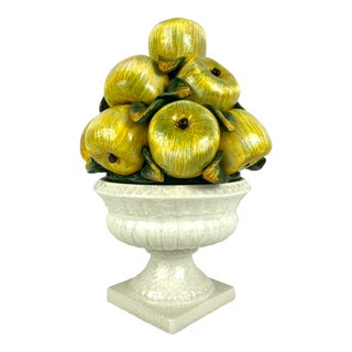 Vintage Italian Ceramic Apple Fruit Topiary For Sale