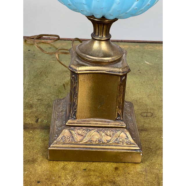 Vintage Pair Mid-Century Venetian Murano Art Glass Lamps For Sale - Image 11 of 12