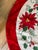 Vintage 20 Th C Linen Tree Skirt With Poinsettia Applique For Sale - Image 4 of 5