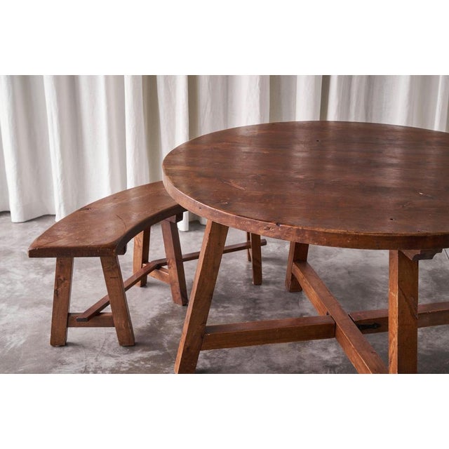 Wood Scandinavian Cabinetmaker Table and Benches in Pine, 1940s, Set of 3 For Sale - Image 7 of 14