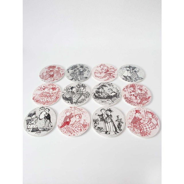 Vintage Danish Calendar Plates by Bjørn Wiinblad, 1970s, Set of 12 For Sale - Image 6 of 7