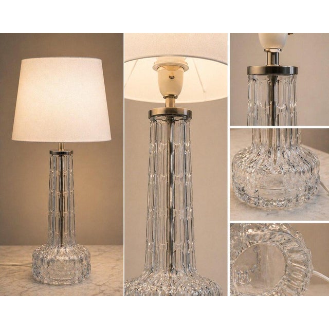Crystal Table Lamps by Carl Fagerlund for Orrefors, Sweden, 1960s, Set of 2 For Sale - Image 3 of 9