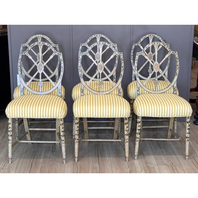 Wood Set of Six English George III Style Wheel-Back Dining Chairs For Sale - Image 7 of 17