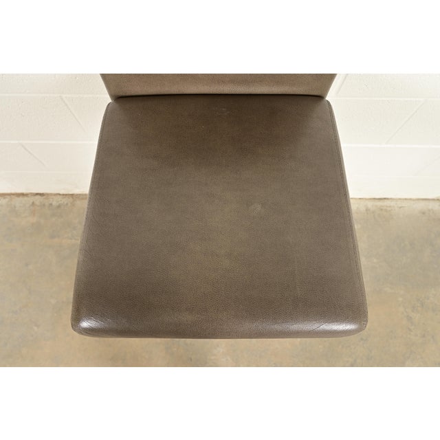 Metal Steelcase Coalesse Modern Leather and Chrome Bar Stools, Set of Six For Sale - Image 7 of 13
