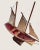 Folk Art Antique Hand-Carved Wooden Ship Model With Linen Sails, Folk Art For Sale - Image 3 of 13