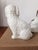 White Vintage Staffordshire Spaniel Dog Figurines Pair, White Gold Ceramic Dogs, Staffordshire Style Dog Statues, Victorian Dog Decor For Sale - Image 8 of 13