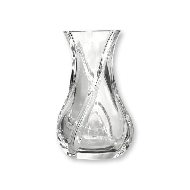 Mid-Century Modern Baccarat Crystal 10.5" Serpentine Vase For Sale - Image 3 of 4