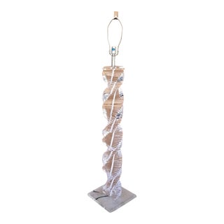 1970's Karl Springer Style Lucite Stacked Helix Spiral Staircase Floor Lamp For Sale
