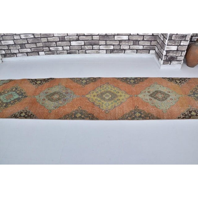 Textile Vintage Turkish Rug, Earth Tones Runner For Sale - Image 7 of 10