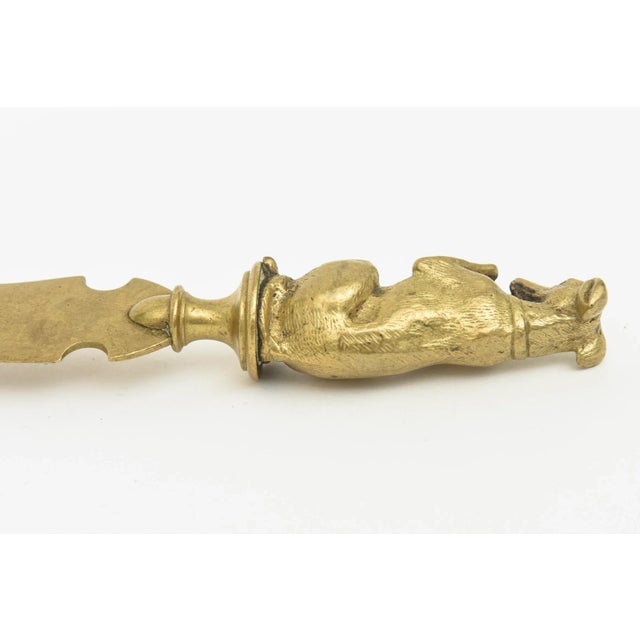 Metal Vintage Brass Dachslund Letter Opener For Sale - Image 7 of 9