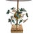 Table lamp with Murano glass butterflies in metallic blue and bright white. Arranged on a central sphere, its design is...