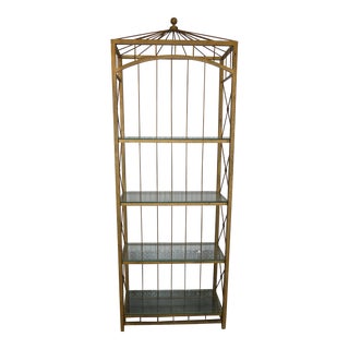 1970s Large Italian Neoclassical Wrought Iron Etagere For Sale