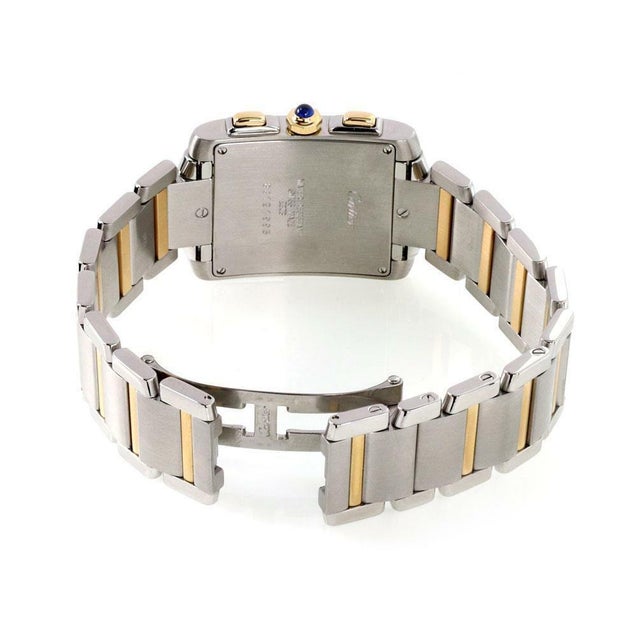 Contemporary Cartier Tank Francaise 18k Gold & Steel Chrono Men's Watch 2303 For Sale - Image 3 of 5