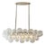 Aloadecor Glam 5-Light 43'' Modern Dining Room Chandelier With Hand-Blown Textured Clear Glass Globes and Chrome Finish For Sale