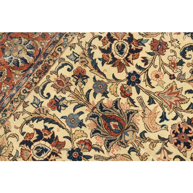 Authentic room size decorative Persian Qum rug. 7'9'' x 11'7'' Qum weavers are known for producing prayer rugs with...